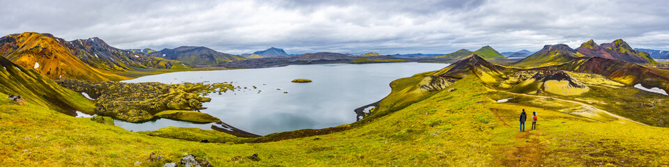 Beautiful colorful volcanic mountains Landmannalaugar in Iceland
