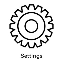 Settings icon vector sign and symbol isolated on white background, Settings logo concept