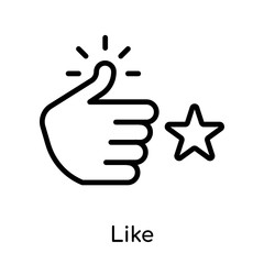 Obraz premium Like icon vector sign and symbol isolated on white background, Like logo concept