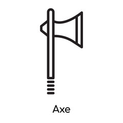 Axe icon vector sign and symbol isolated on white background, Axe logo concept, outline symbol, linear sign