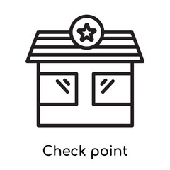 Check point icon vector sign and symbol isolated on white background, Check point logo concept, outline symbol, linear sign