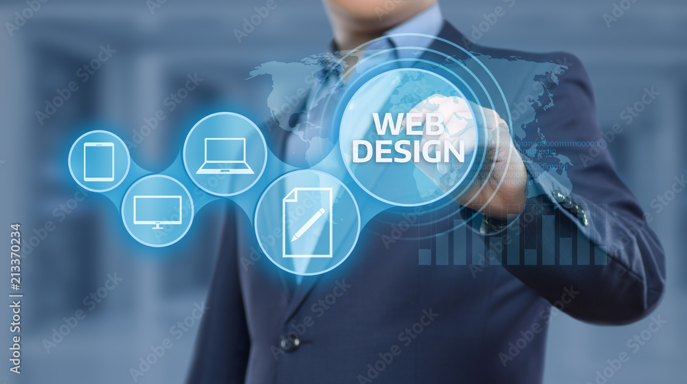 Poster responsive web desing website business internet technology concept