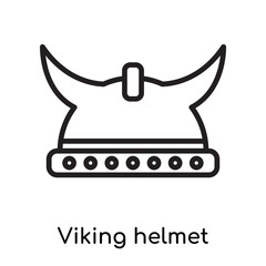 Viking helmet icon vector sign and symbol isolated on white background, Viking helmet logo concept, outline symbol, linear sign