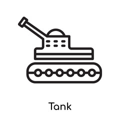 Tank icon vector sign and symbol isolated on white background, Tank logo concept, outline symbol, linear sign