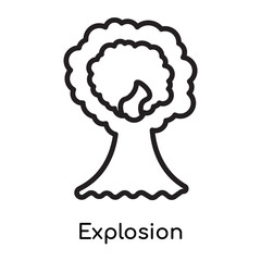 Explosion icon vector sign and symbol isolated on white background, Explosion logo concept, outline symbol, linear sign