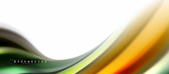 Fluid liquid mixing colors concept on light grey background, curve flow, trendy abstract layout template for business or technology presentation or web brochure cover, wallpaper