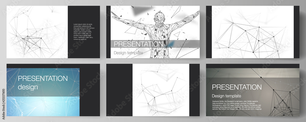 Poster the minimalistic abstract vector layout of the presentation slides design business templates. techno