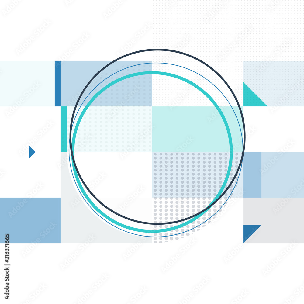Poster abstract geometric background in minimalist style made from dots, circles, rectangles. simple backgr