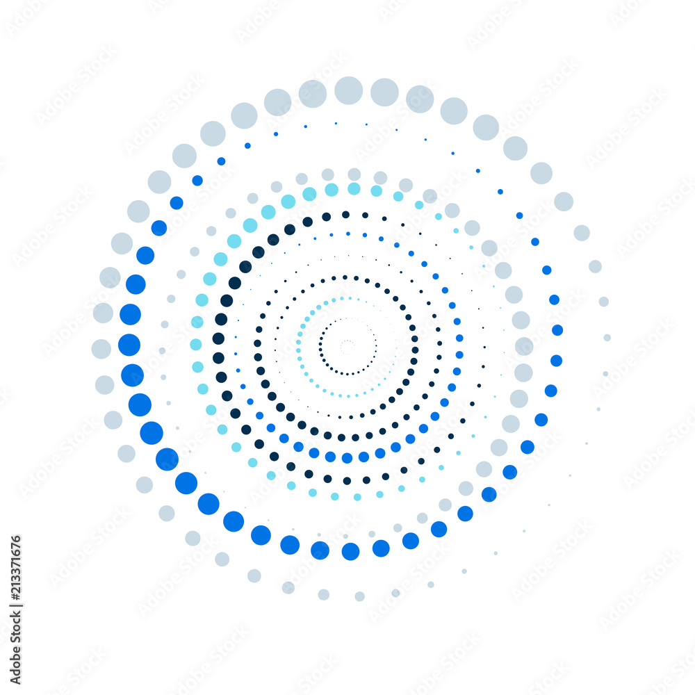 Poster bright blue color abstract background in minimalist style made from colorful circles. business conce