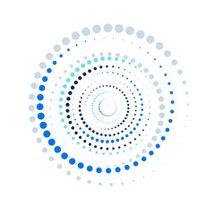 Bright blue color abstract background in minimalist style made from colorful circles. Business concept for cover decoration of brochure, flyer or report.