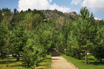 Park of Shakhtar – Miner holiday house Karkaralinsk. Karaganda Oblast. Kazakhstan