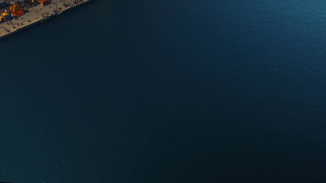 Cinematic Tilt Up Aerial shot over Valletta Malta