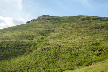 Obraz premium View of Bucegi Mountains, Bucegi National Park, Romania, clear blue sky, few clouds, sunny summer day, perfect for hiking