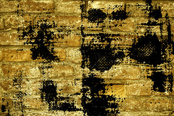 Grunge Ultra yellow Brick wall texture, cement background for web site or mobile devices