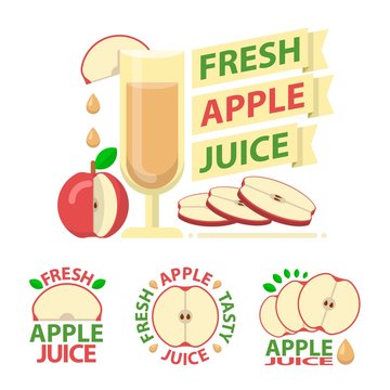 Red apple juice badge emblems