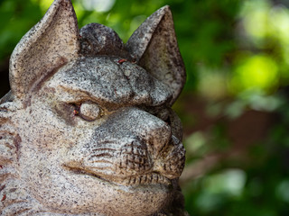 a japanese stone dog Komainu 狛犬