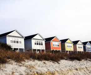Fototapeta na wymiar Colorful beach houses in a row