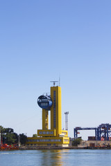 Odessa lighthouse on a sunny day, seascape Ukraine.