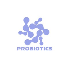 Probiotics logo. Concept of healthy nutrition ingredient for therapeutic purposes. simple flat style trend modern logotype graphic design isolated on white background