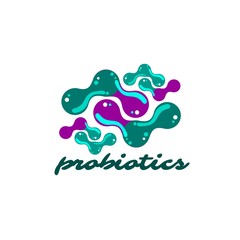 Probiotics logo. Concept of healthy nutrition ingredient for therapeutic purposes. simple flat style trend modern logotype graphic design isolated on white background