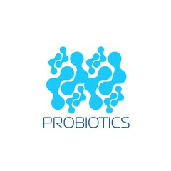 Probiotics logo. Concept of healthy nutrition ingredient for therapeutic purposes. simple flat style trend modern logotype graphic design isolated on white background