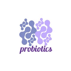 Probiotics logo. Concept of healthy nutrition ingredient for therapeutic purposes. simple flat style trend modern logotype graphic design isolated on white background