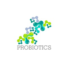 Probiotics logo. Concept of healthy nutrition ingredient for therapeutic purposes. simple flat style trend modern logotype graphic design isolated on white background