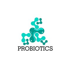Probiotics logo. Concept of healthy nutrition ingredient for therapeutic purposes. simple flat style trend modern logotype graphic design isolated on white background
