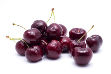 Fresh Cherry berries isolated on white background