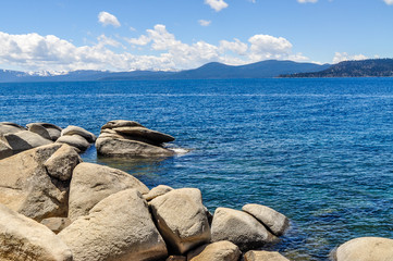Massive Boulders Guard the Nevada Shoreline of Lake Tahoe