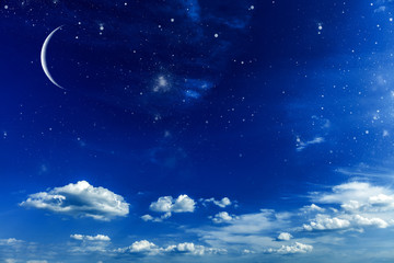 Naklejka na ściany i meble background night sky with stars and moon. Elements of this image furnished by NASA