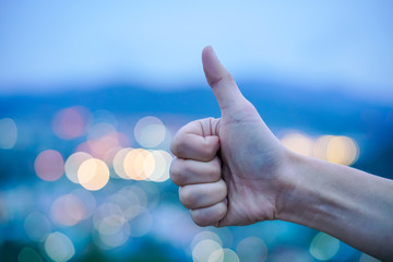 Hand sign body language beautiful bokeh GOOD excellent.