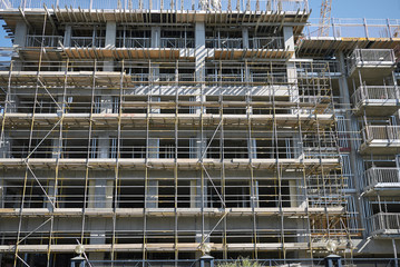 London, United Kingdom - June 25, 2018 : Construction site in Hackney Wick