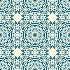 pattern with geometric color elegant ornament, design for print fabric, bandana. vector illustration. blue tone