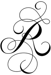 Calligraphy Alphabet Letter R - 213379868