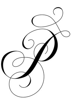 Calligraphy Alphabet Letter P