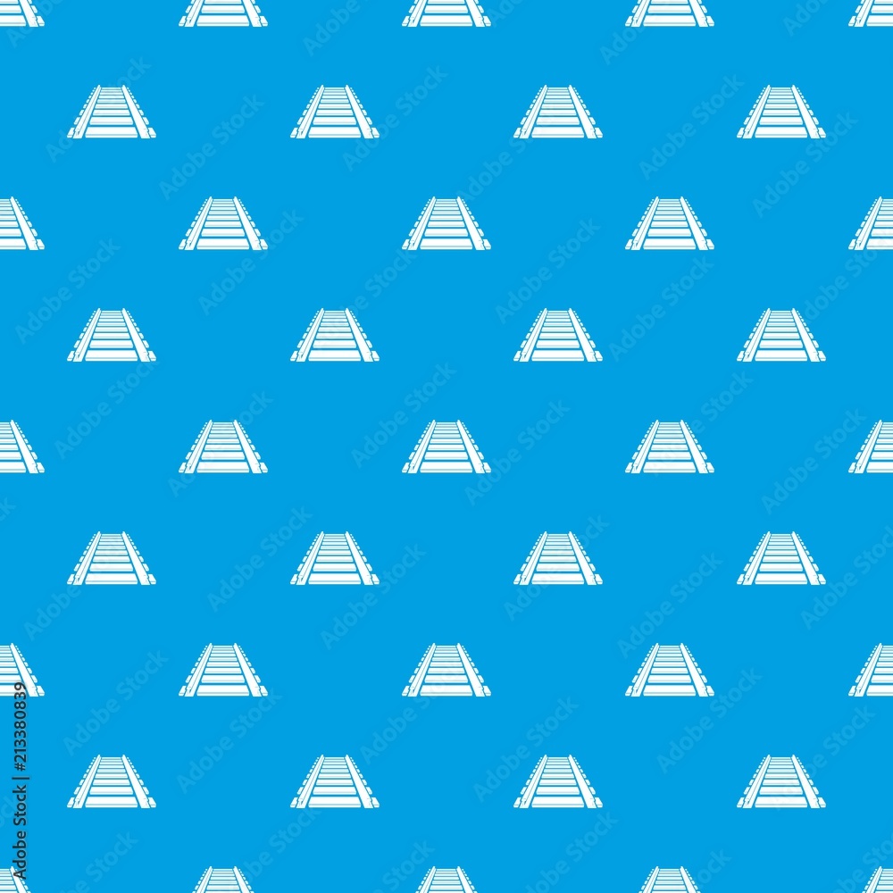 Poster railway pattern vector seamless blue repeat for any use