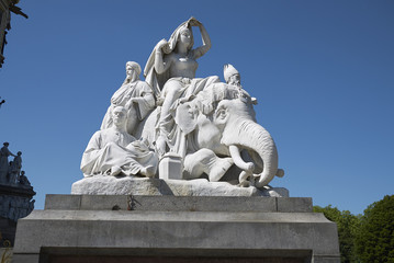 London, United Kingdom - June 26, 2018 : The Asia group in Albert Memorial in Kensington Gardens