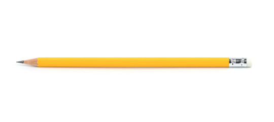 Yellow pencil isolated on white background