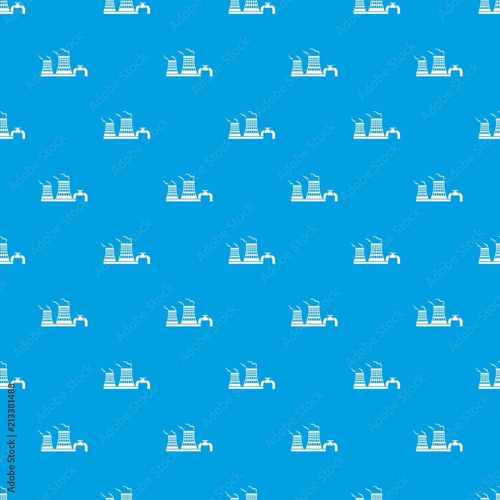 Poster tower of chemical factory pattern vector seamless blue repeat for any use