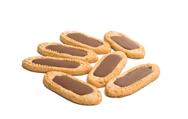 biscuits with chocolate cream isolated
