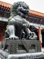 Bronze Lion Statue at the Summer Palace, Beijing, China