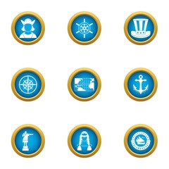 American lifestyle icons set. Flat set of 9 american lifestyle vector icons for web isolated on white background