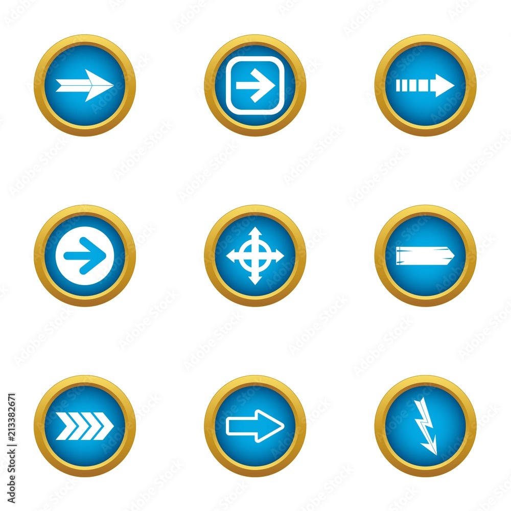 Poster turnout icons set. flat set of 9 turnout vector icons for web isolated on white background