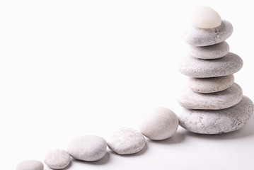 White zen stones