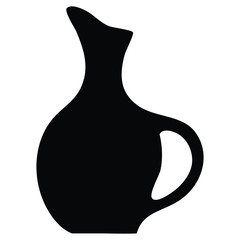 A black and white silhouette of a vase