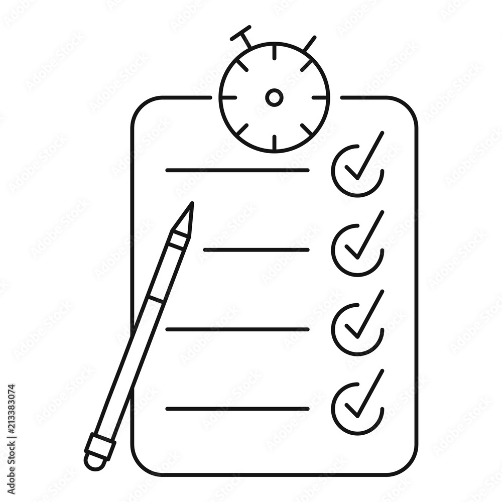 Poster checklist icon. outline checklist vector icon for web design isolated on white background