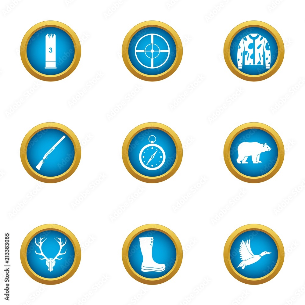 Poster pursue icons set. flat set of 9 pursue vector icons for web isolated on white background
