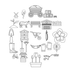 Homestead icons set. Outline set of 25 homestead vector icons for web isolated on white background