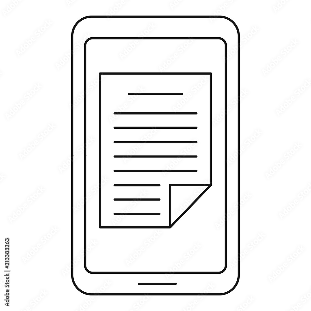Poster smartphone document icon. outline smartphone document vector icon for web design isolated on white b